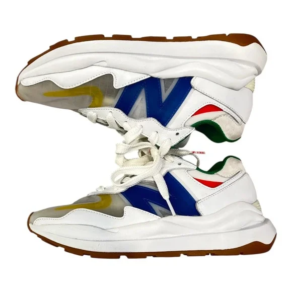 New Balance x STAUD Sneakers 57/40 Men's Size 7 White Translucent Upper Leather - Picture 10 of 14